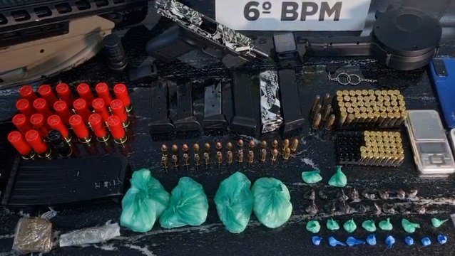 Operação policial termina com duas prisões e apreensão de drogas e munições em Cascavel
