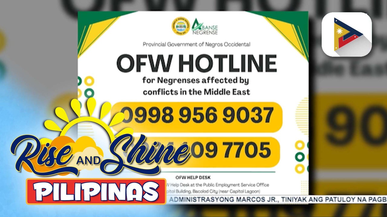 Negros Occidental Provincial Gov’t, pinagana ang OFW help desk para tulungan ang mga Negrense na may mga kaanak sa #MiddleEast