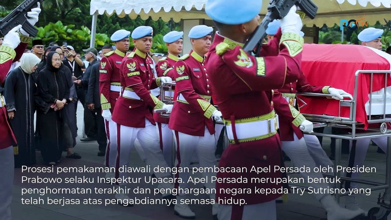 Prabowo Jadi Inspektur Upacara, Pimpin Prosesi Pemakaman Almarhum Try Sutrisno dengan Khidmat