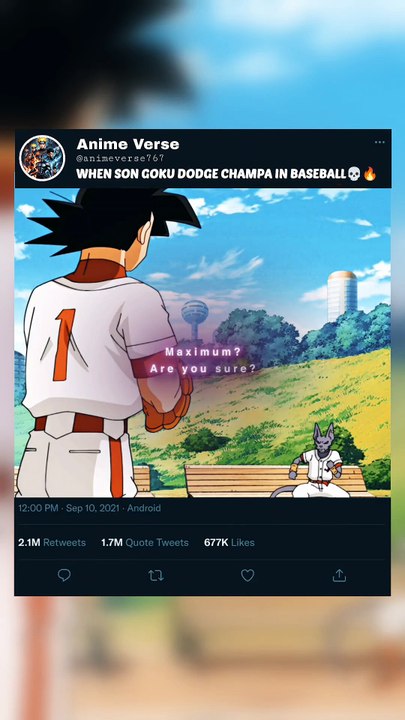 WHEN SON GOKU DODGE CHAMPA IN BASEBALL💀🔥