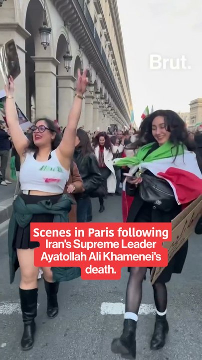 Brut journalist captured scenes in Paris after Iran's Supreme Leader Ayatollah Ali Khamenei's death