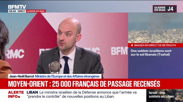 Guerre au Moyen-Orient: Jean-Noël Barrot appelle les Français à la plus grande prudence au respect strict des consignes données par les autorités locales