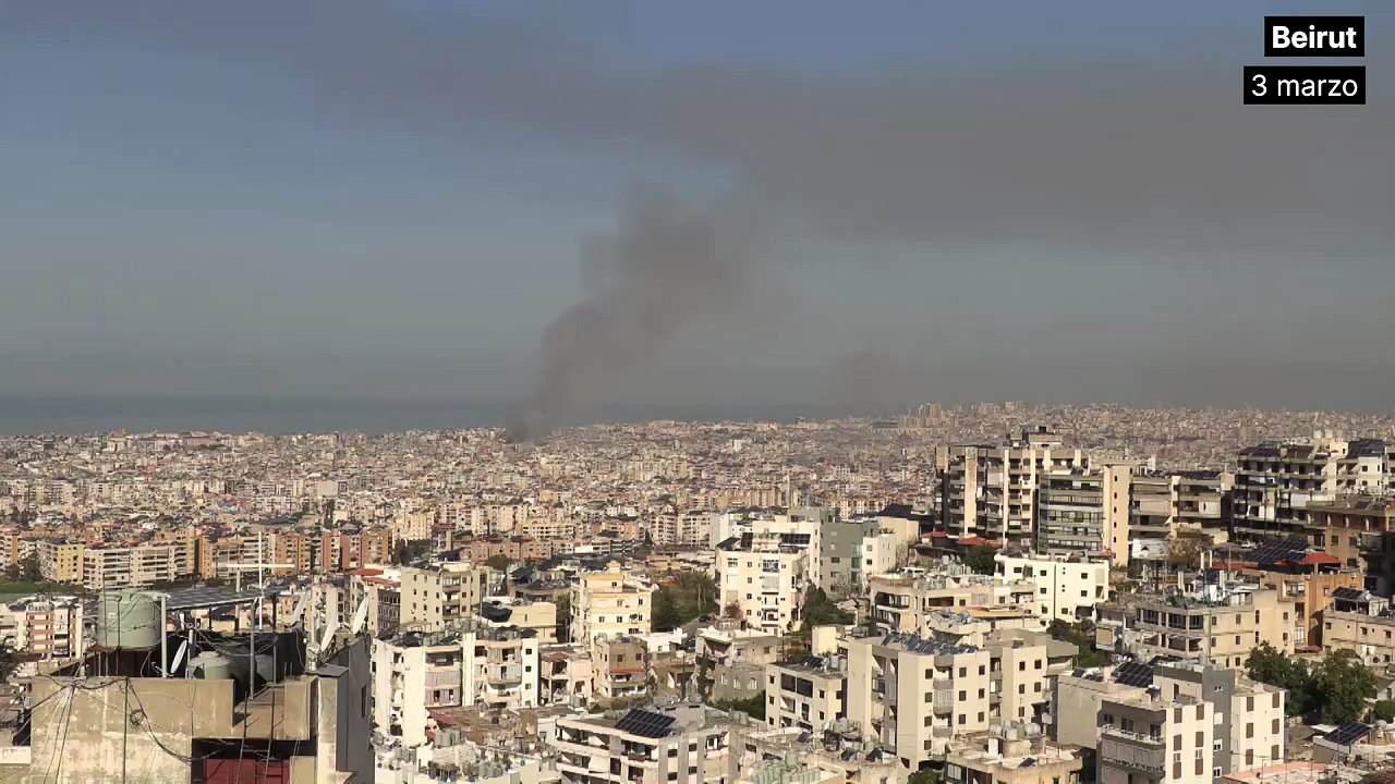 Beirut amanece con columnas de humo tras bombardeos israelíes