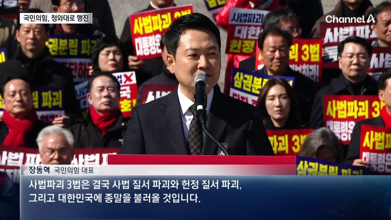 국민의힘, 반년 만에 장외로…청와대까지 행진