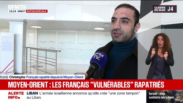 Guerre au Moyen-Orient: On a appelé l'ambassade qui nous a dit de rentrer le plus vite possible , témoigne Christophe, Français rapatrié du Liban