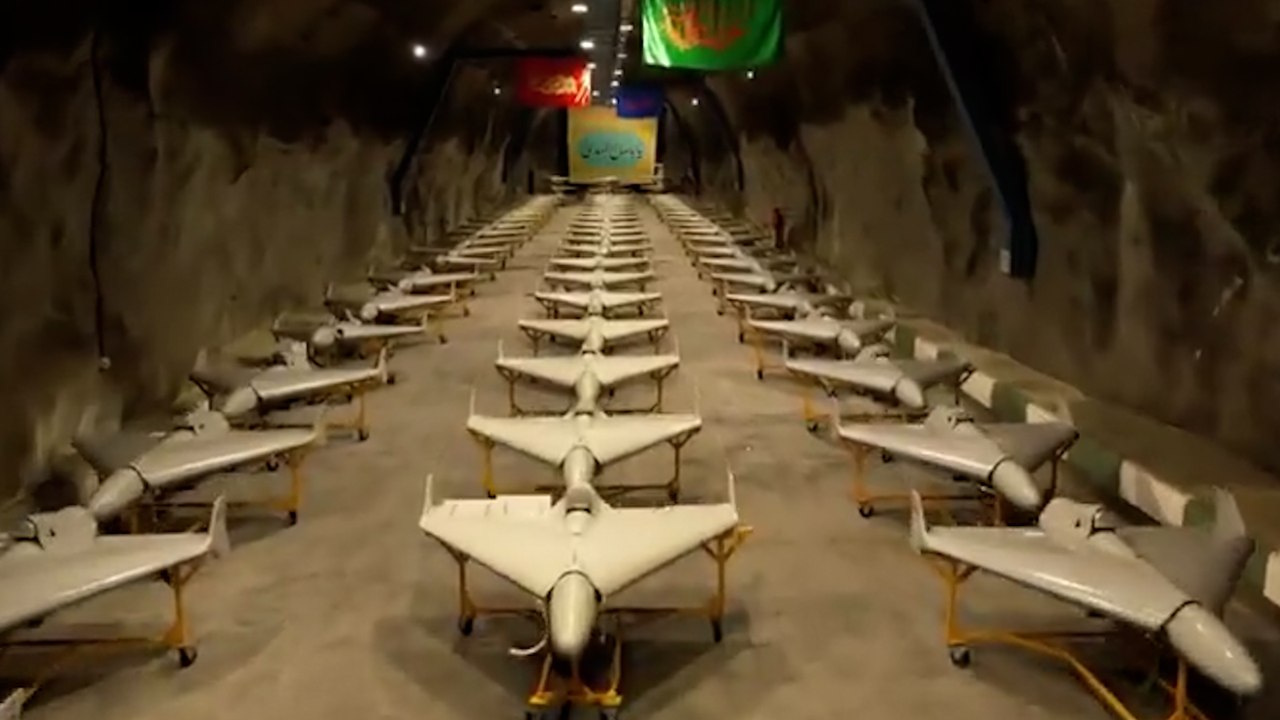 Irán muestra su arsenal de drones Shahed 136 listos para la guerra