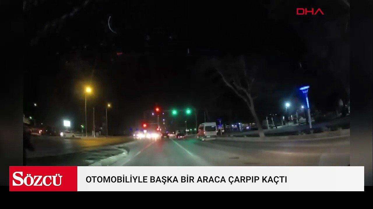Otomobiliyle başka bir araca çarpıp kaçtı; o anlar kamerada