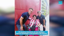 El emotivo momento de los mellizos Barros Schelotto y una fanática del Pincha