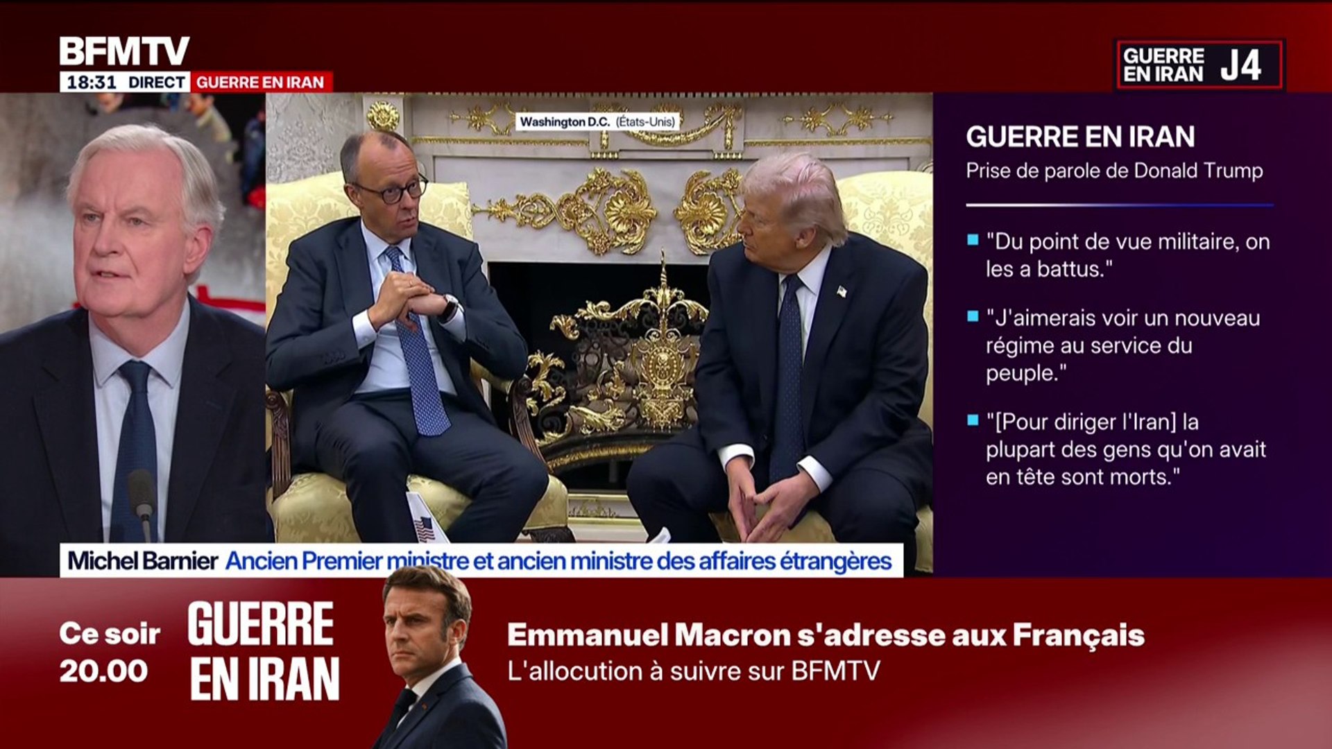 Production d'armes, détroit d'Ormuz, souveraineté: Michel Barnier