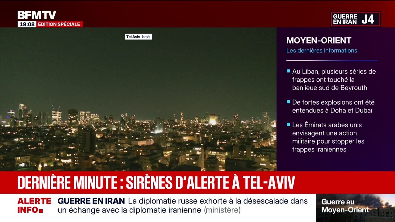 Guerre en Iran: les sirènes d'alerte retentissent à Tel Aviv en Israël