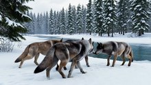 Wolf Pack Leads Injured Member to Water 🔥No Wolf Left Behind