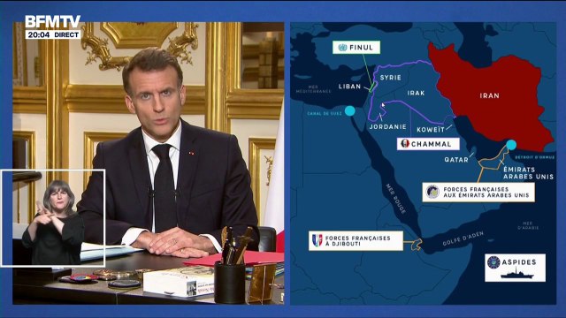 Guerre au Moyen-Orient: Nous avons abattu des drones dès les premières heures du conflit pour défendre l'espace aérien de nos alliés , révèle Emmanuel Macron