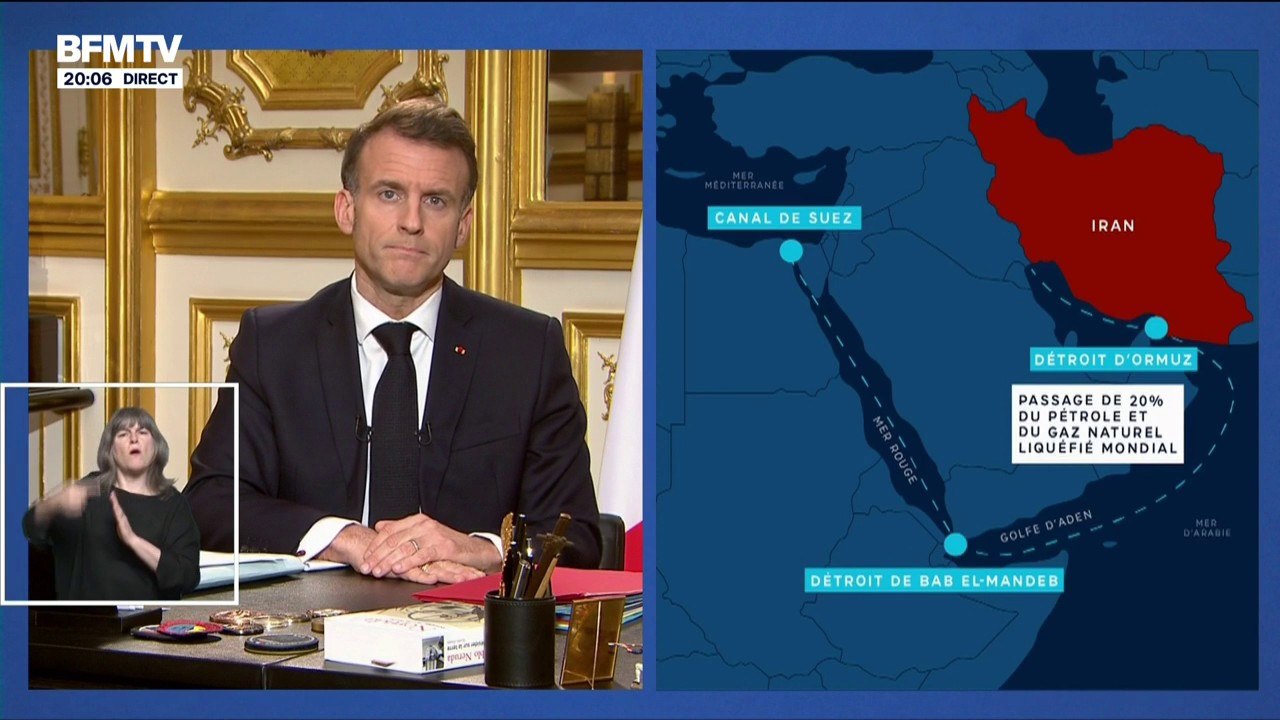 Détroit d'Ormuz, canal de Suez, mer Rouge... Emmanuel Macron veut "bâtir une coalition pour reprendre et sécuriser le trafic dans ces voies maritimes essentielles"