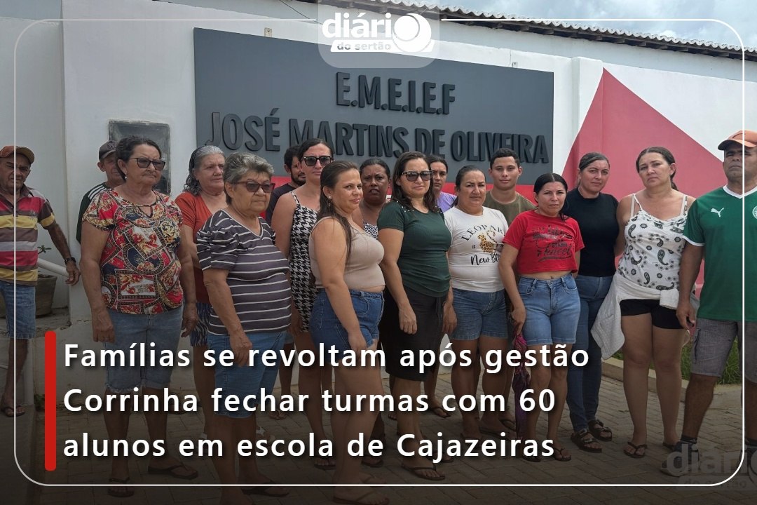 Famílias se revoltam após gestão Corrinha fechar turmas com 60 alunos em escola de Cajazeiras