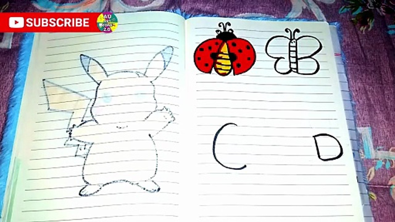 ABC Drawing for Kids & Toddlers | Drawing with Alphabets | ABCD Drawings | AU ART ZONE 2.0