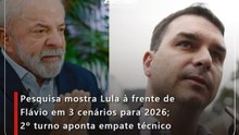 Pesquisa mostra Lula à frente de Flávio em 3 cenários para 2026; 2º turno aponta empate técnico