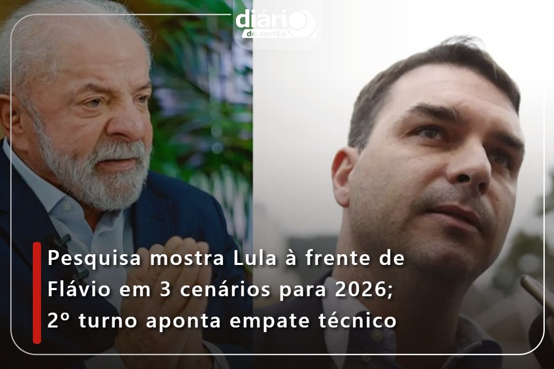 Pesquisa mostra Lula à frente de Flávio em 3 cenários para 2026; 2º turno aponta empate técnico