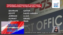 Temporary suspension of acceptance of international outbound mail items | Unang Balita