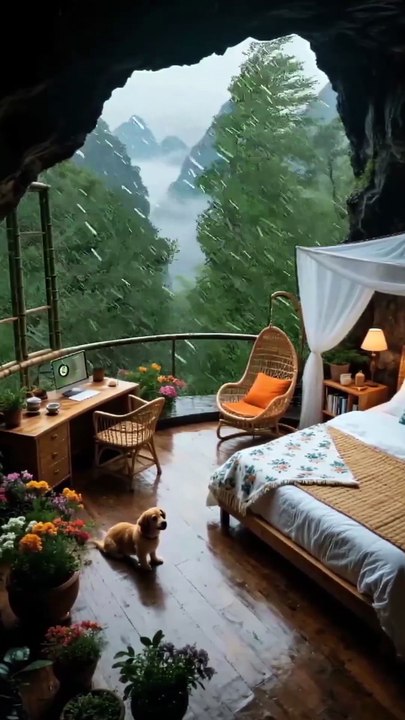 Cave resort bedroom.