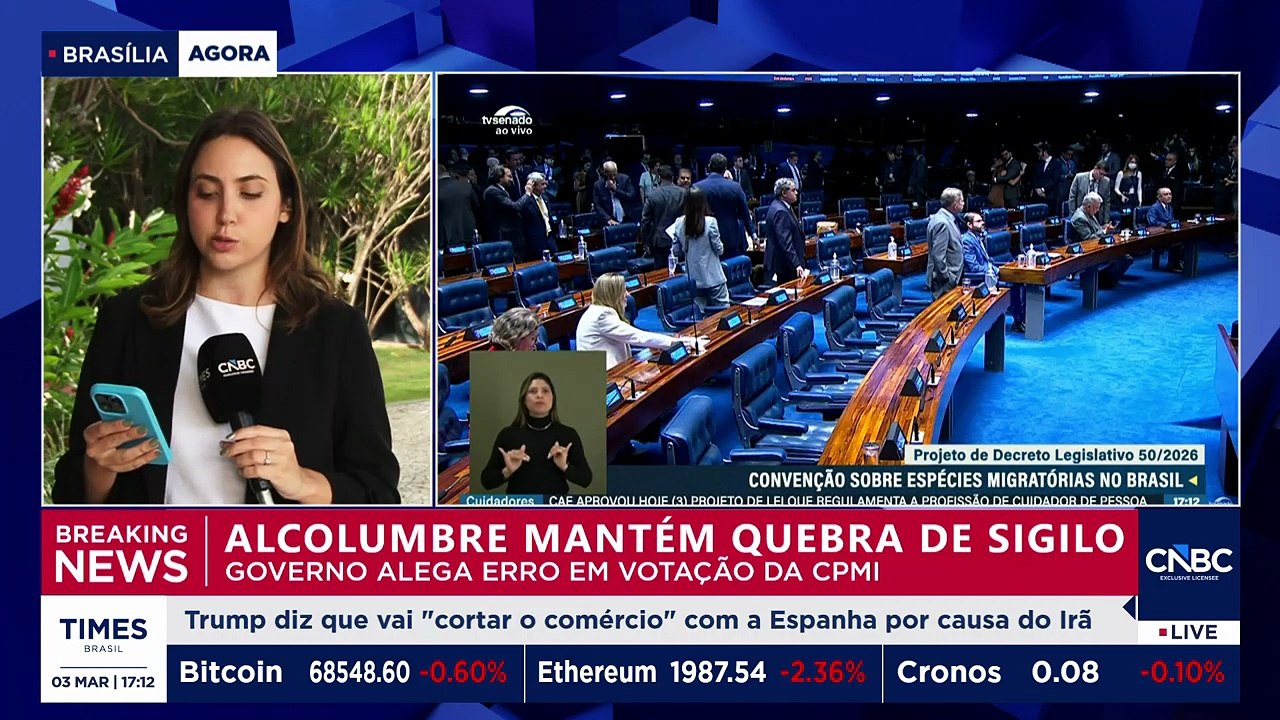 Alcolumbre mantém quebra de sigilo; governo alega erro em votação da CPMI