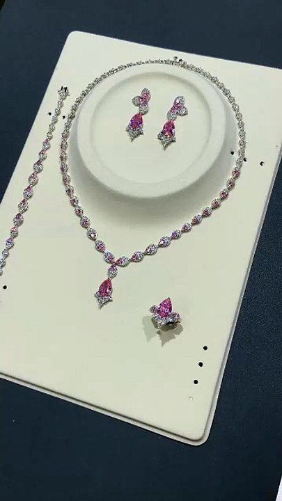 ✨ Elegant Cubic Zirconia Necklace Set – Perfect for Dubai & Saudi Parties