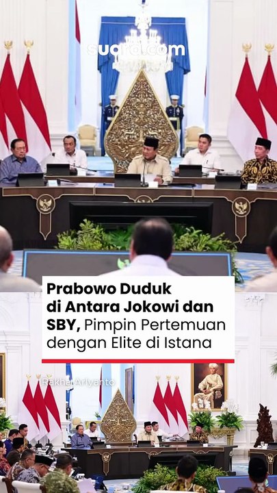 Prabowo Duduk di Antara Jokowi dan SBY, Pimpin Pertemuan dengan Elite di Istana