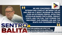 D.A., umaaksyon na rin para maibsan ang epekto ng kaguluhan sa Middle East sa ating sektor ng agrikultura