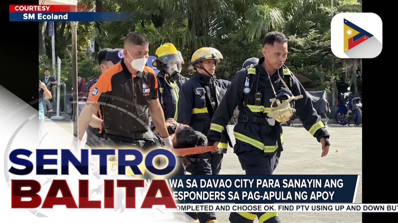Fire drill, isinagawa sa Davao City para sanayin ang kahandaan ng responders sa  pag-apula ng apoy;  private sector, target na turuan ng emergency medical response at maging first responders | ulat ni Regine Lanuza- PTV Davao