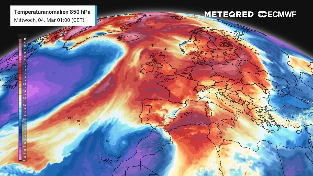 Europa 'glüht' Die Luftmassen sind aktuell deutlich zu warm für die Jahreszeit!