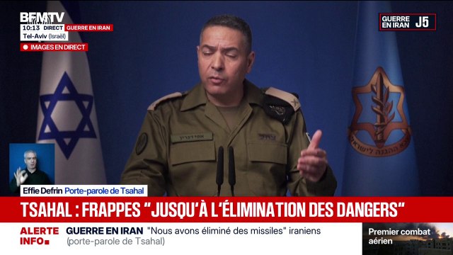 Guerre au Moyen-Orient: On voit à quel point l'Iran représente un danger pour l'ensemble de la région, et pas seulement pour Israël , déclare Effie Defrin, porte-parole de l’armée israélienne