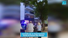 Incendio de un departamento frente al Parque San Martín