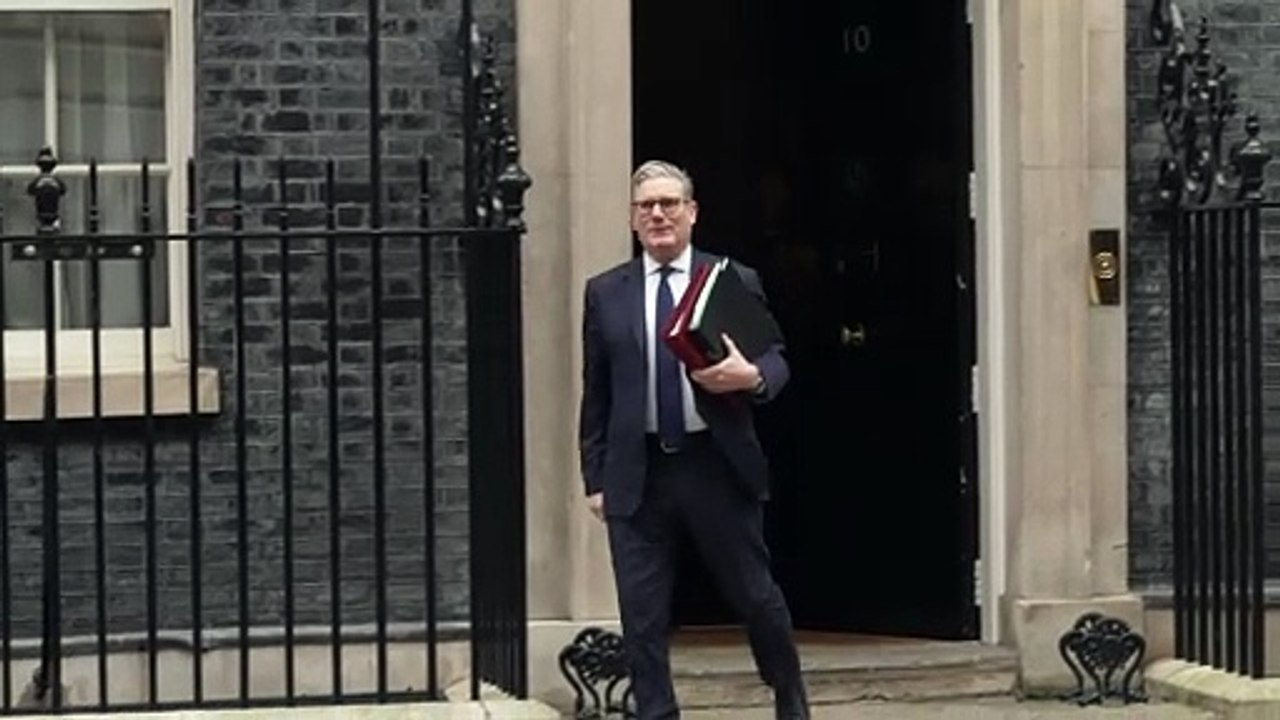 Sir Keir Starmer departs Downing St for PMQs