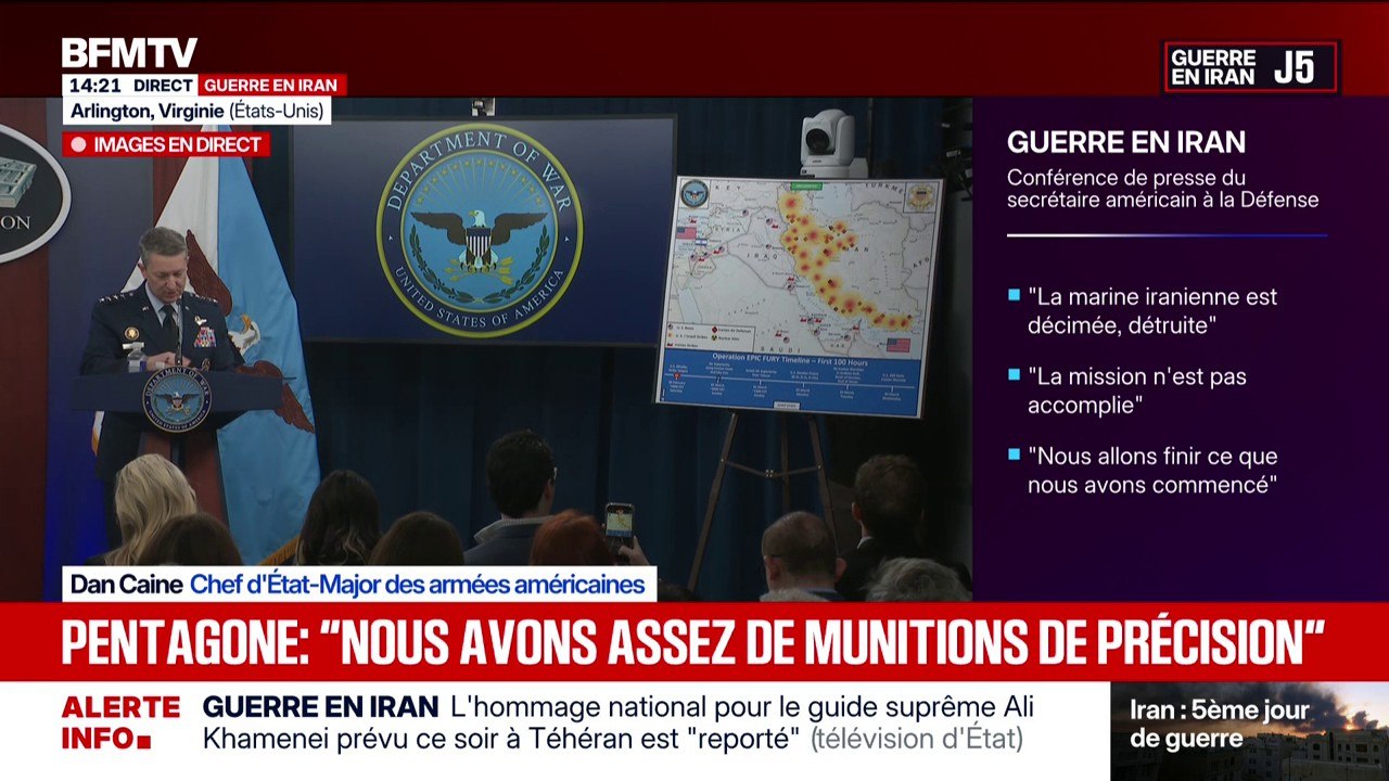 Guerre au Moyen-Orient: "Nous avons détruit plus de 20 vaisseaux iraniens et un sous-marin", dit Dan Caine, chef d'État-major des armées