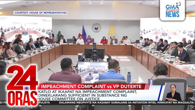 3rd and 4th impeachment raps vs VP Duterte, “sufficient in substance” | 24 Oras