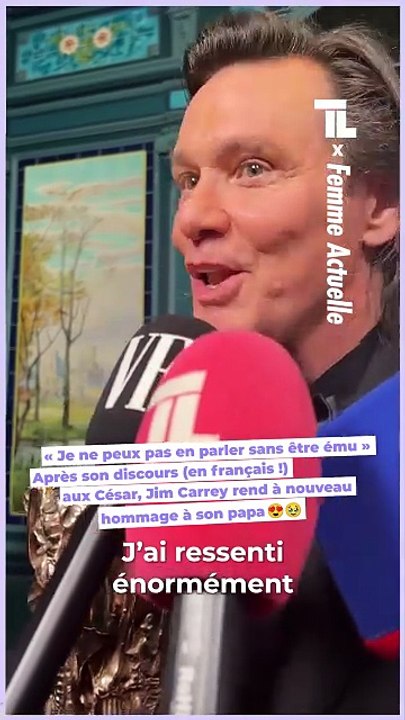 FAC - "Je ne peux pas en parler sans être ému" Après son discours aux César, Jim Carrey rend à nouveau hommage à son papa