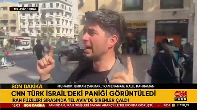 CNN TÜRK İsrail'deki paniği görüntüledi: İran füzeleri sırasında Tel Aviv'de sirenler çaldı