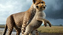 Mother Cheetah Rescues Cub From Flash Flood 🔥Seconds Before the Water Took Him