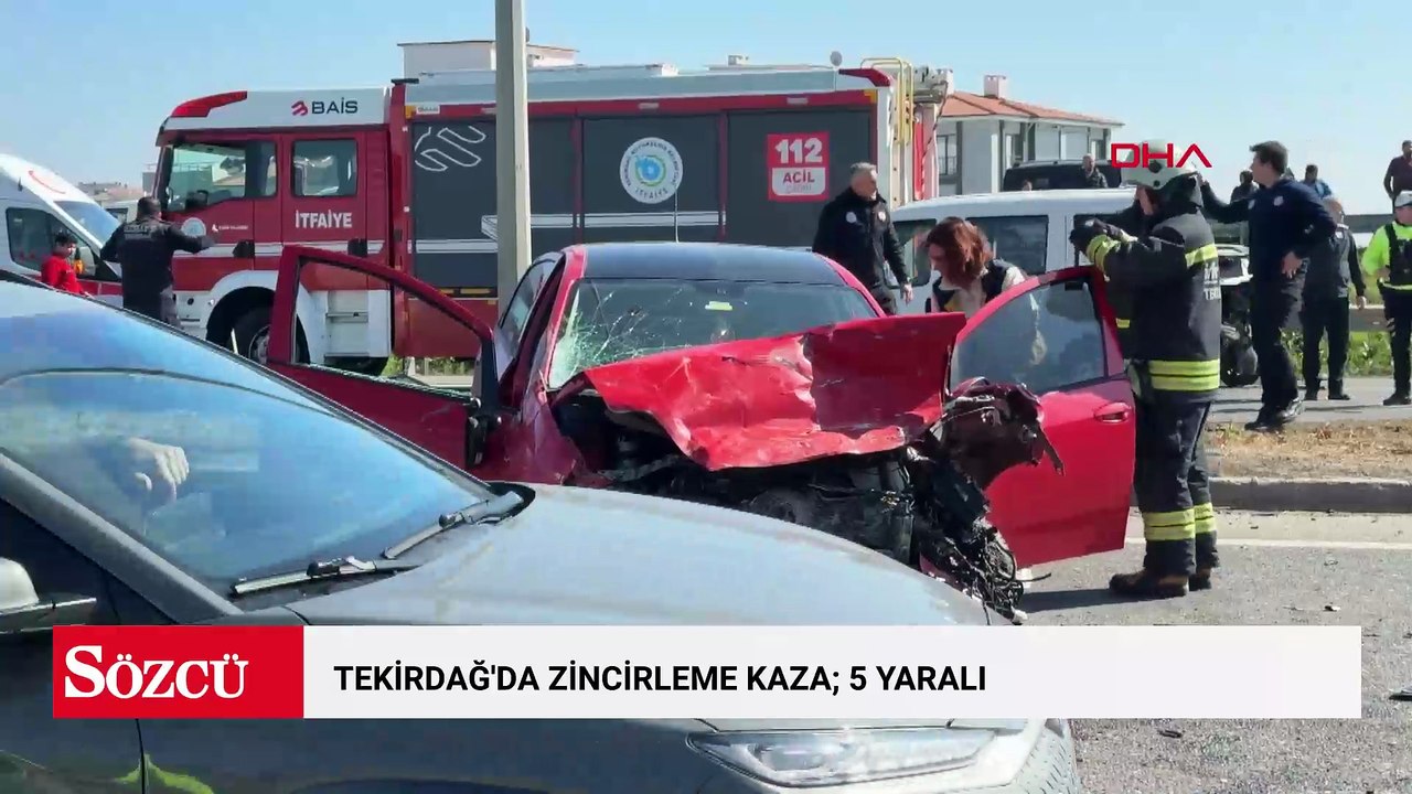 Tekirdağ'da zincirleme kaza; 5 yaralı