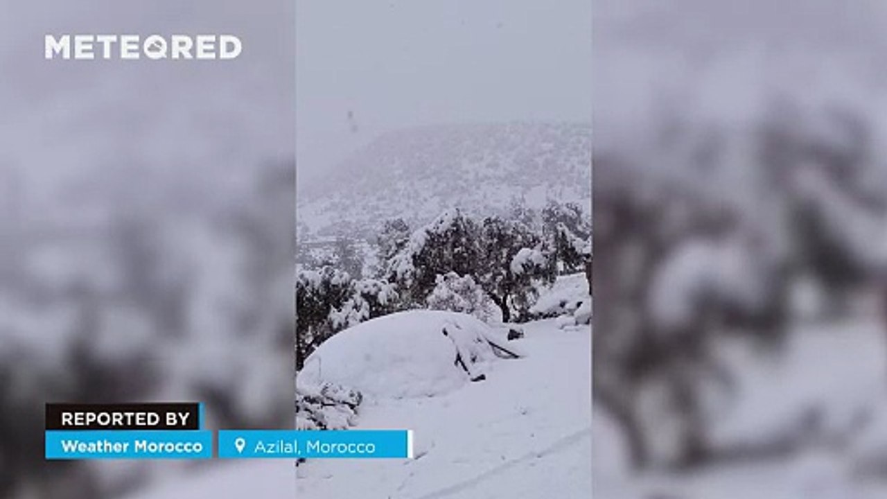 Storm Regina brings heavy snowfall to Azilal, Morocco