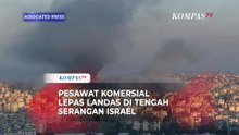 Pesawat Komersial Melintas di Tengah Kepulan Asap & Ledakan Rudal Israel ke Lebanon