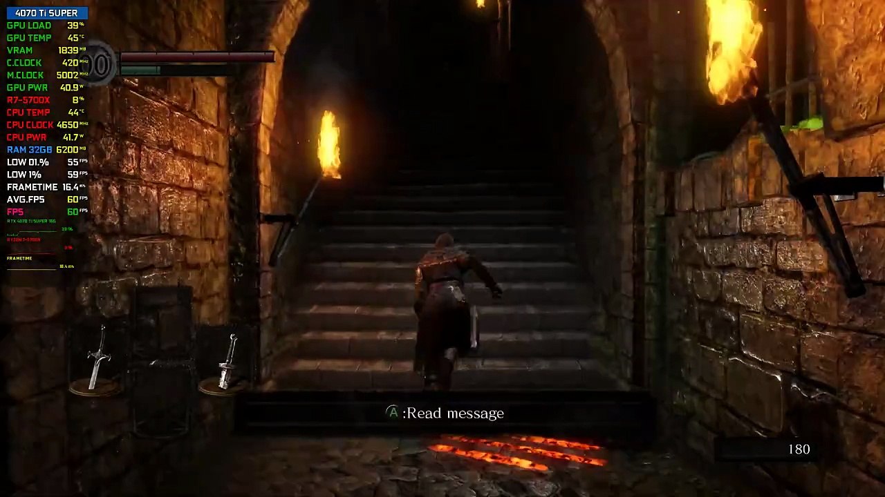 Dark Souls Remastered : RTX 4070 Ti SUPER 16G + R7-5700X [ Benchmark 2Kᴴᴰ ]