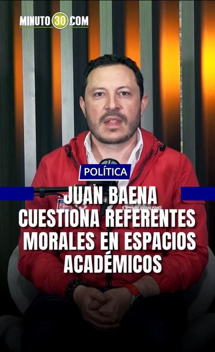 El candidato al Senado Juan Baena expresó su preocupación por lo que considera una crisis de valores en espacios educativos del país, a raíz de recientes hechos ocurridos en una universidad.