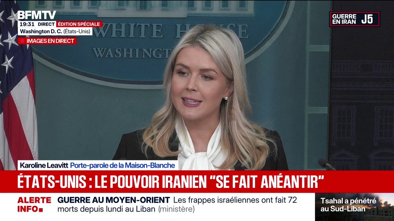 Guerre au Moyen-Orient: "La paix n'était pas possible tant que le régime iranien pouvait avoir l'arme nucléaire", affirme la porte-parole de la Maison Blanche