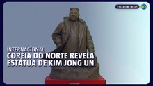 Coreia do Norte revela rara estátua do líder Kim Jong Un