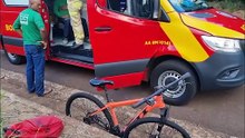 Ciclista bate contra Renegade no bairro Country e é atendido pelo Siate após pancada no tórax