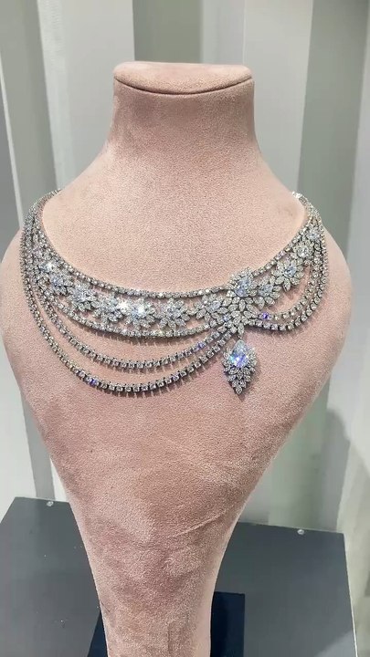 👑 Luxury Cubic Zirconia Necklace Set 💎 Elegant Wedding & Party Jewelry for Women