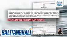 VP Duterte, pinuna ang aniya'y katahimikan ng administrasyon at iba't ibang grupo sa katiwalian | Balitanghali