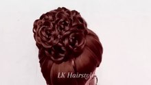 Easy flower bun hairstyle Simple