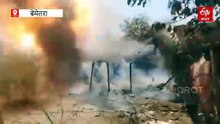 बेमेतरा में पैरावट में लगी आग, घर में रखे सिलेंडर में भी ब्लास्ट, VIDEO आया सामने, 2 घरों तक पहुंची लपटें