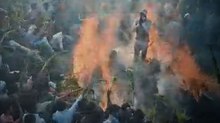 जलती होलिका में कूद गया युवक, वीडियो वायरल